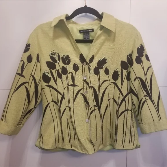 Saint Tropez West Silk button down floral top - Picture 8 of 8